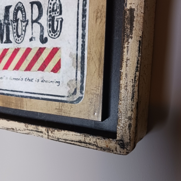 ORIGINAL Wall Art Edgar Allen Poe Poet Gothic Decor Illustration Distressed Wood - Picture 7 of 10